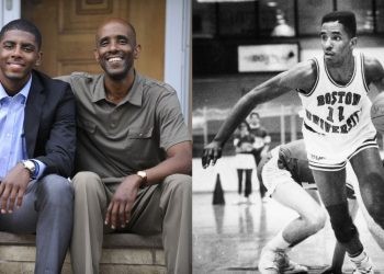 Drederick Irving during his college career and with his son Kyrie Irving