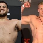 Tai Tuivasa (left) and Sergei Pavlovich (right) weighs in for UFC event