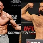 Jack Hermansson (left) and Roman Dolidze (right) weigh in for UFC event