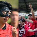 Son Heung-min and South Korean fans wearing his mask