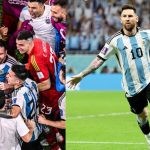 Lionel Messi and Argentina celebrate their progression to the round of 16.