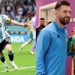 Star-struck Australian players line up to click pictures with Lionel Messi after the match