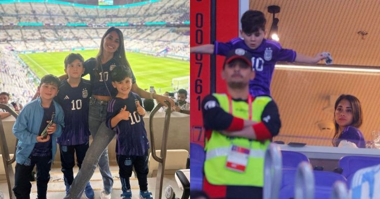 Mateo Messi with his siblings, Thiago and Ciro, and mother, Antonella Roccuzzo.
