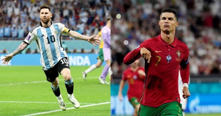 Lionel Messi (left) and Cristiano Ronaldo (right)