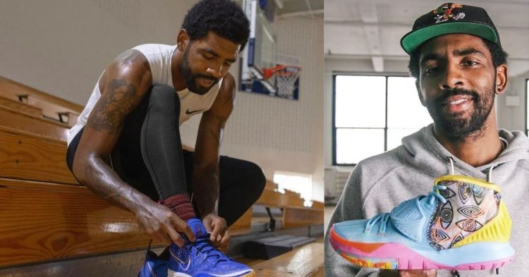 Kyrie Irving wearing and promoting Nike shoes