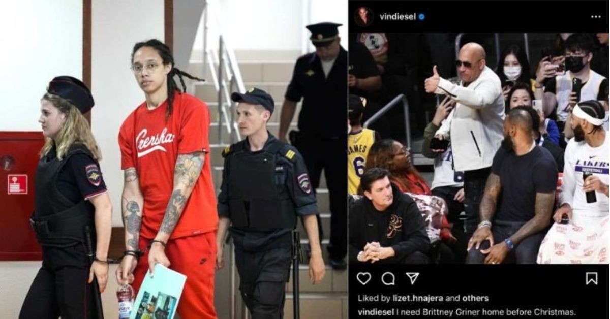 Vin Diesel's post on Instagram and Brittney Griner being arrested