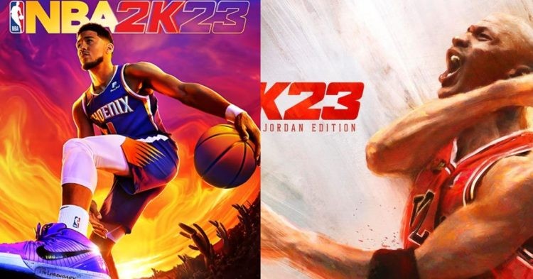 NBA 2K23 featuring Devin Booker and Micael Jordan
