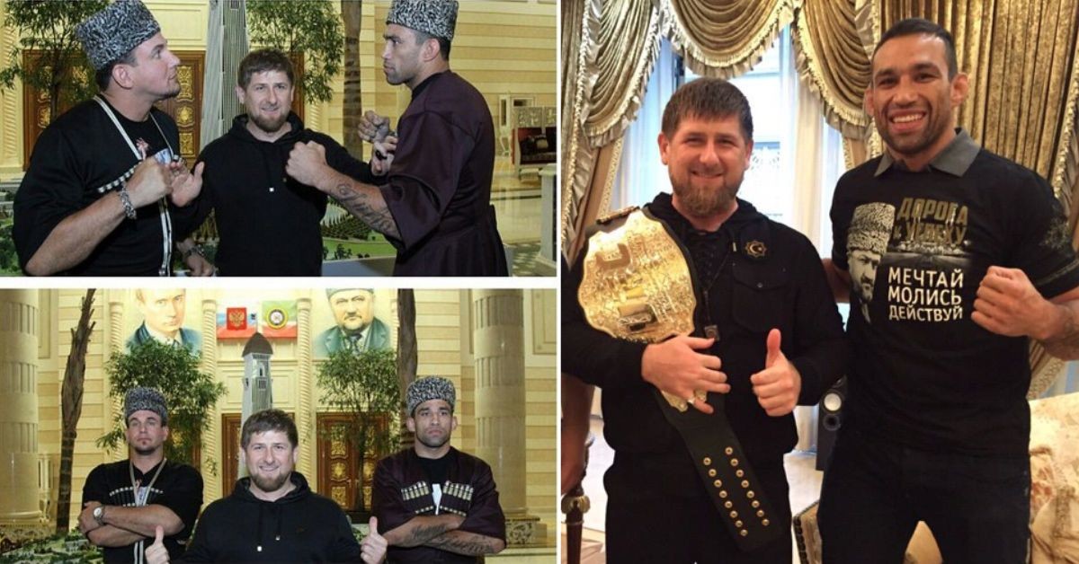 Ramzan Kadyrov with Frank Mir and Fabricio Werdum (Werdum trained out of Fight Club Akhmat)