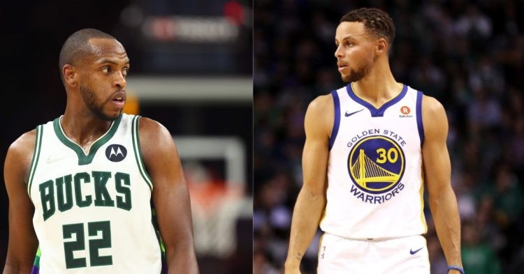 Khris Middleton and Stephen Curry