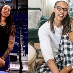 Brittney Griner on the court and with her wife Cherelle Griner