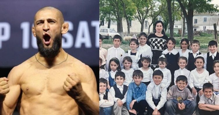 Khamzat Chimaev shares a picture from his school days