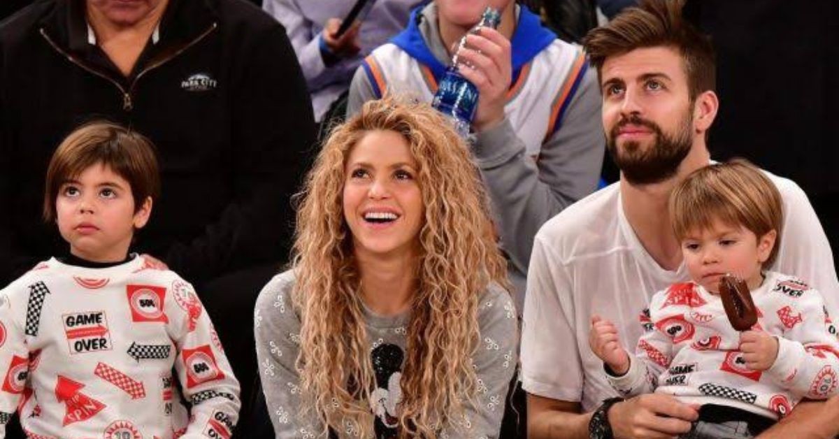 Shakira and Pique with Milan and Sasha when they were together