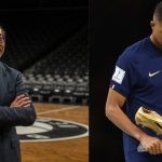 Brooklyn Nets owner Joseph Tsai and French footballer Kylian Mbappe