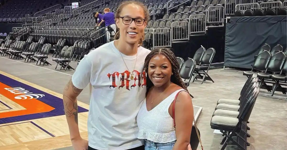 Brittney Griner and her wife Cherelle courtside