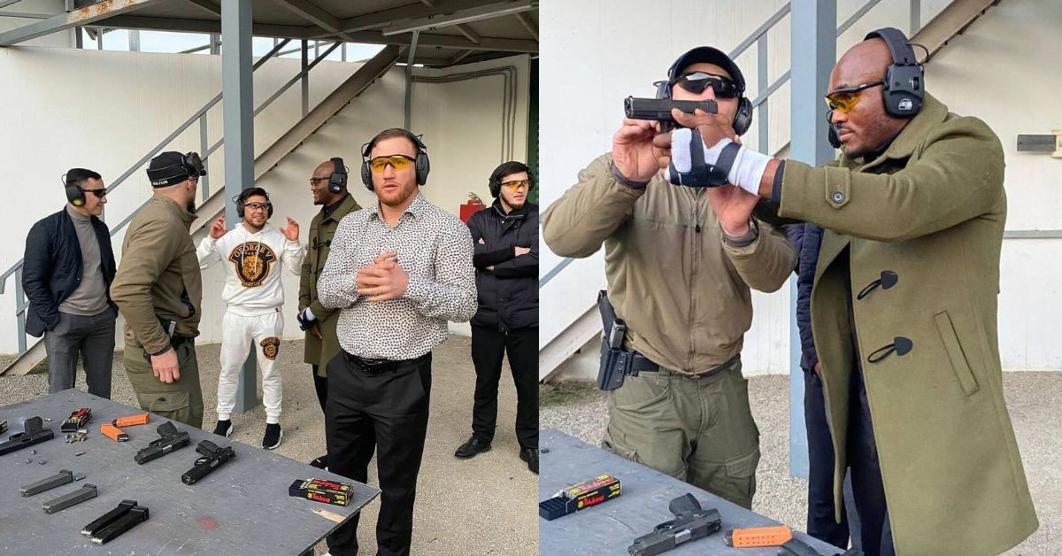Justin Gaethje, Kamaru Usman, and Henry Cejudo were seen shooting guns in Ramzan Kadyrov's compound