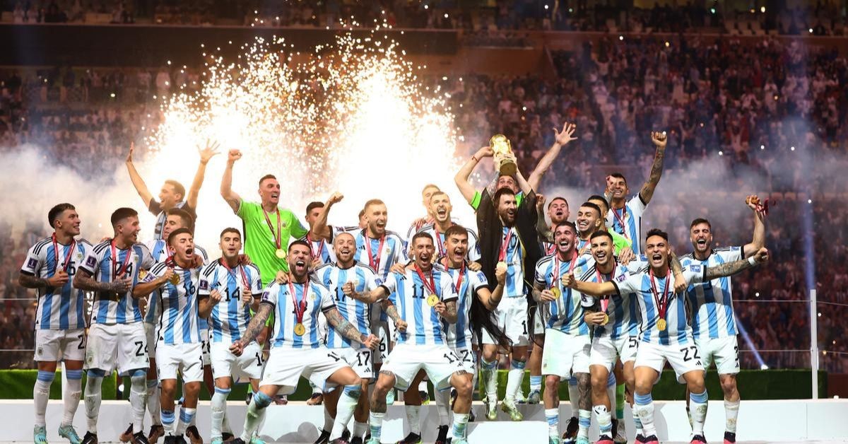 Lionel Messi and Argentina celebrate after winning the FIFA World Cup 2022