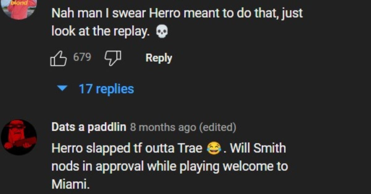 Comments on Tyler Herro slapping Trae Young