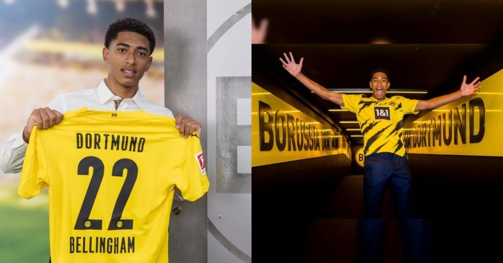 Jude Bellingham continued with jersey no. 22 at Dortmund.