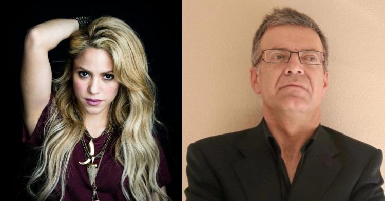 Shakira (left) Gerard Pique's father, Joan Pique (right)