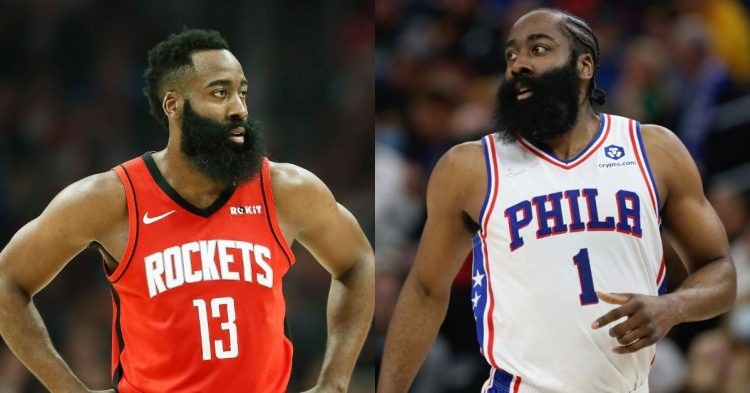 James Harden with the Rockets and the Sixers