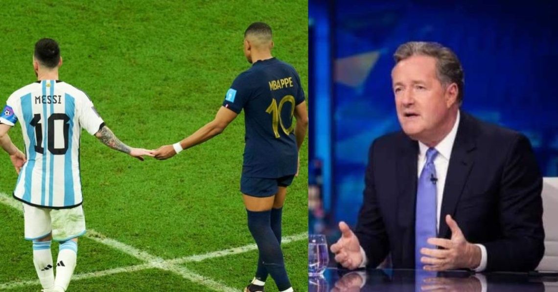 Kylian Mbappe, Lionel Messi, and Piers Morgan