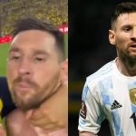 Ecuador fan grabs Lionel Messi's neck. (Credits: Twitter)