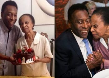 Pele with his mother Celeste.