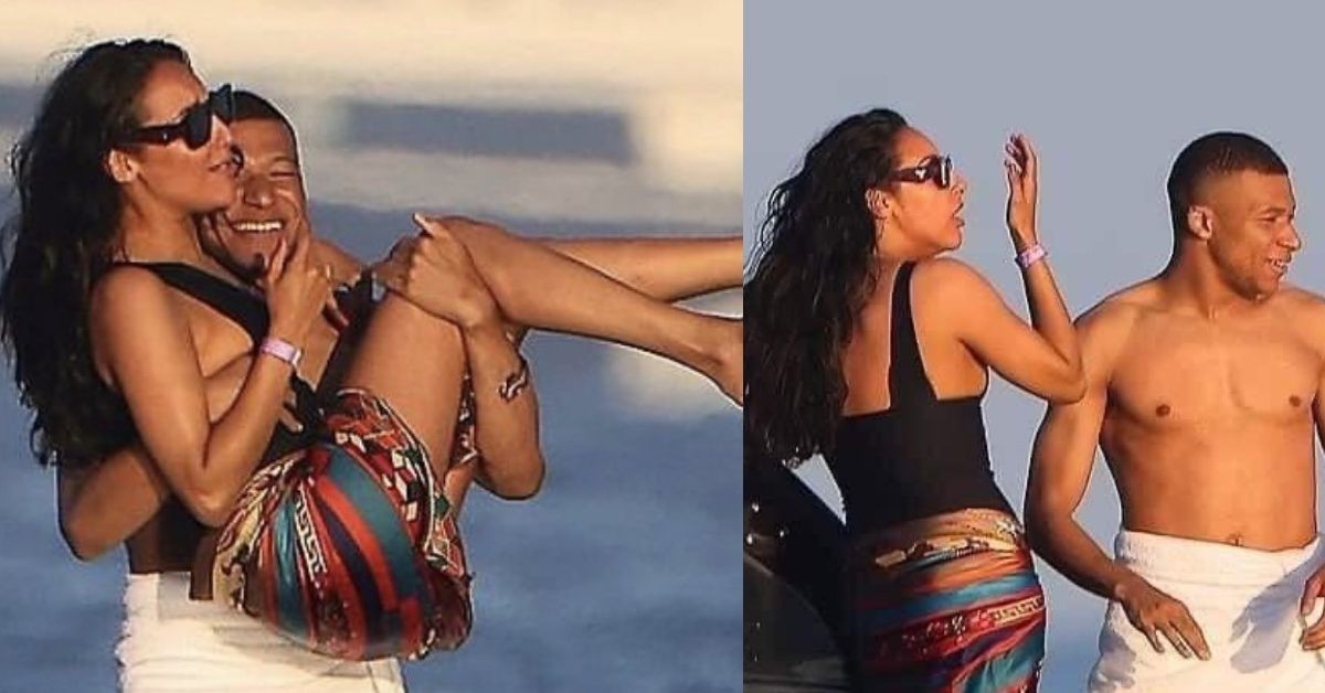 Ines Rau and Kylian Mbappe pictured holidaying on a yacht