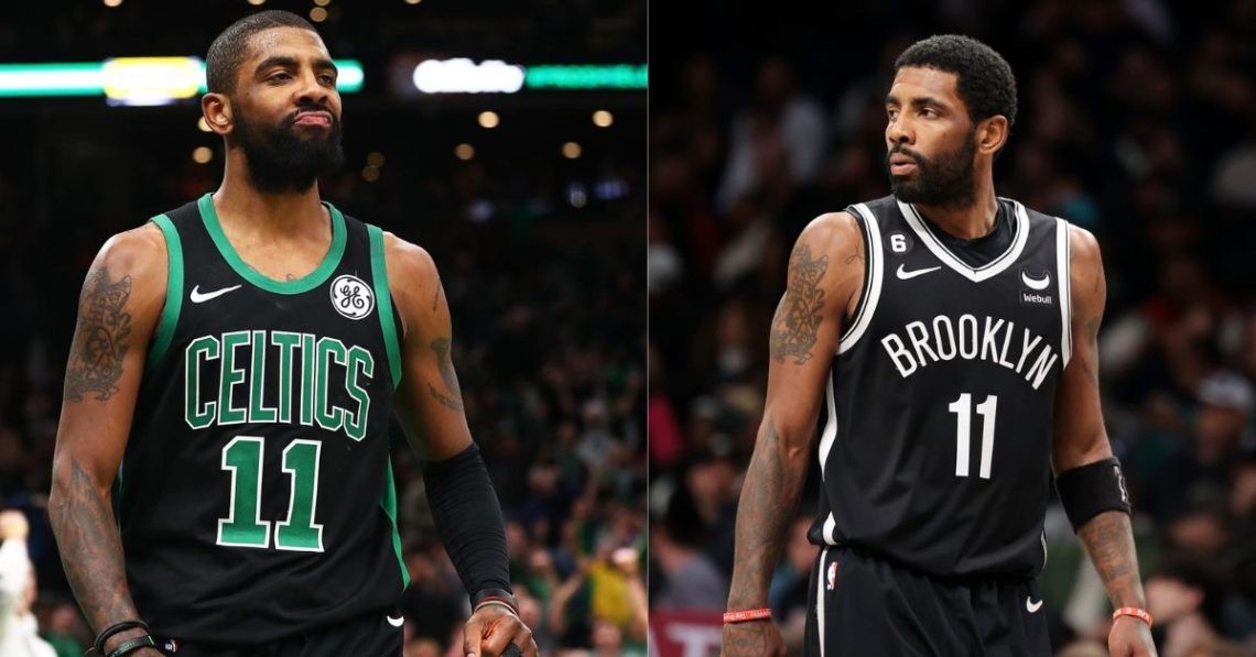 Kyrie Irving wearing #11 for the Boston Celtics and Brooklyn Nets