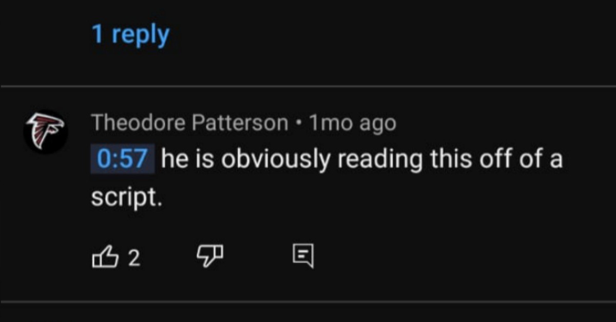 YouTube comment screenshot