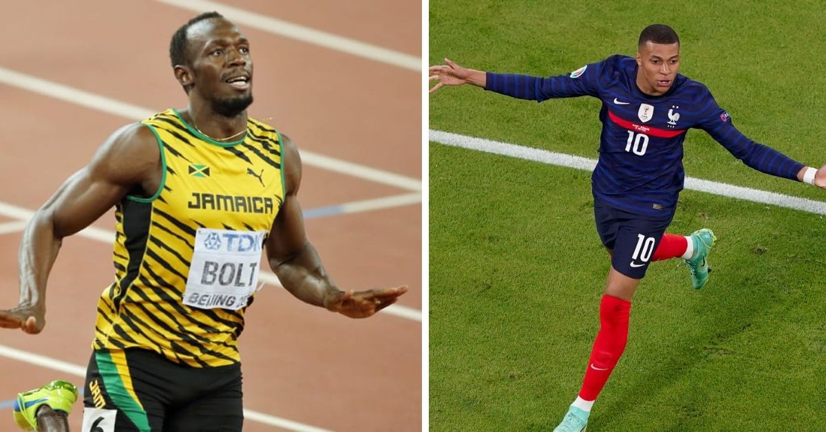Kylian Mbappe and Usain Bolt
