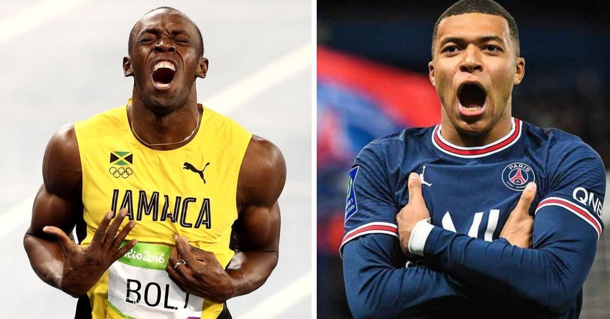 Usain Bolt and Kylian Mbappe