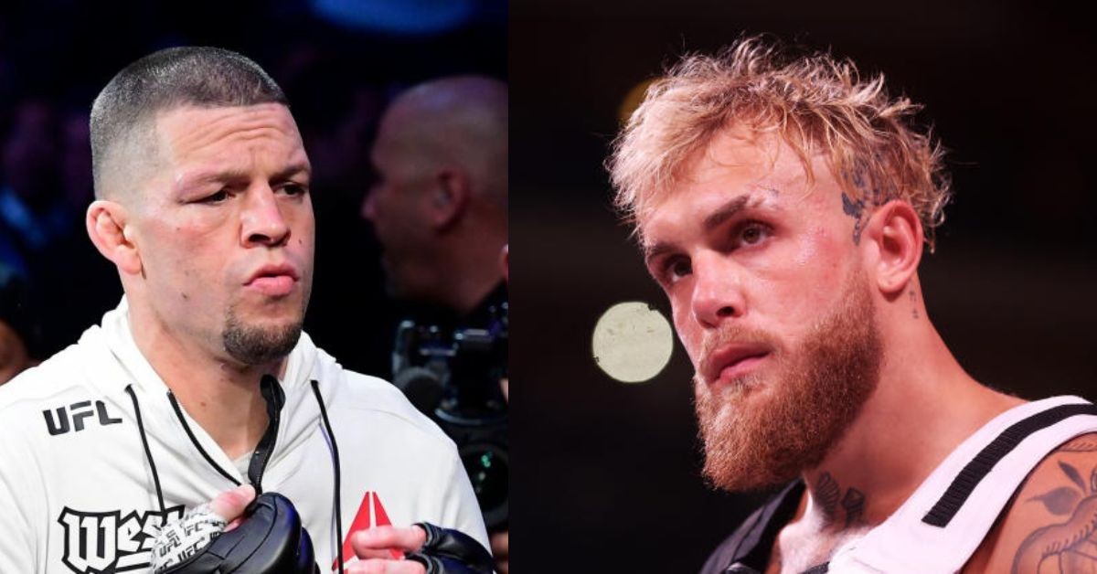 Nate Diaz (left) and Jake Paul (right)