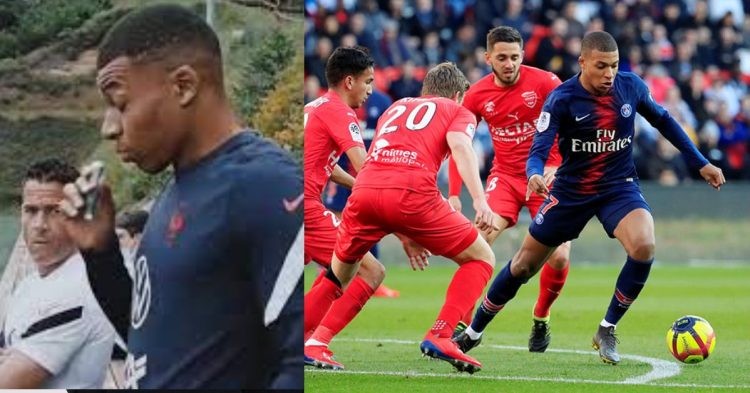 Kylian Mbappe has been accused of using a vape before a match.
