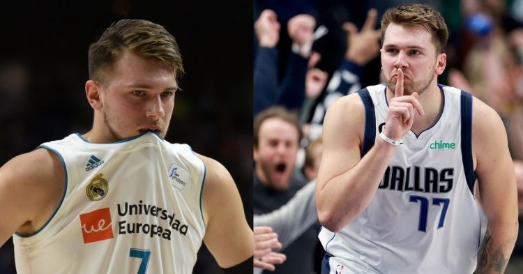 Luka Doncic with Real Madrid and the Dallas Mavericks