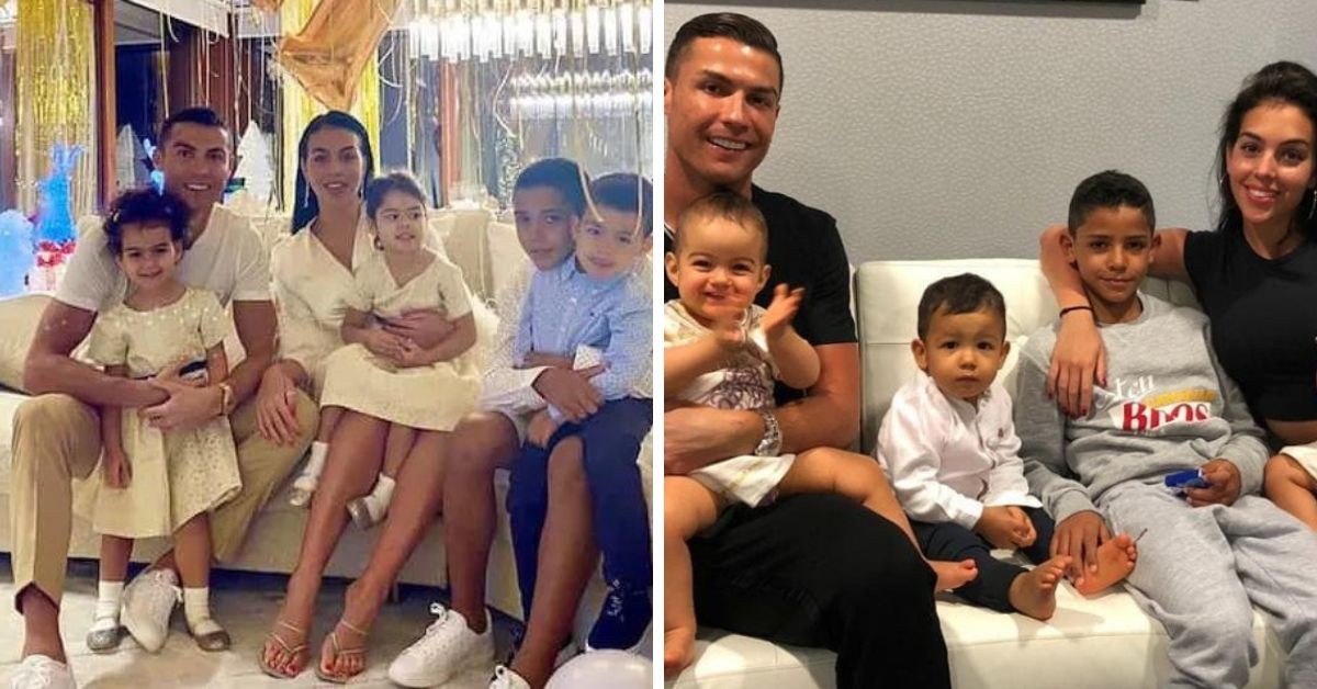 Cristiano Ronaldo and Georgina with their kids