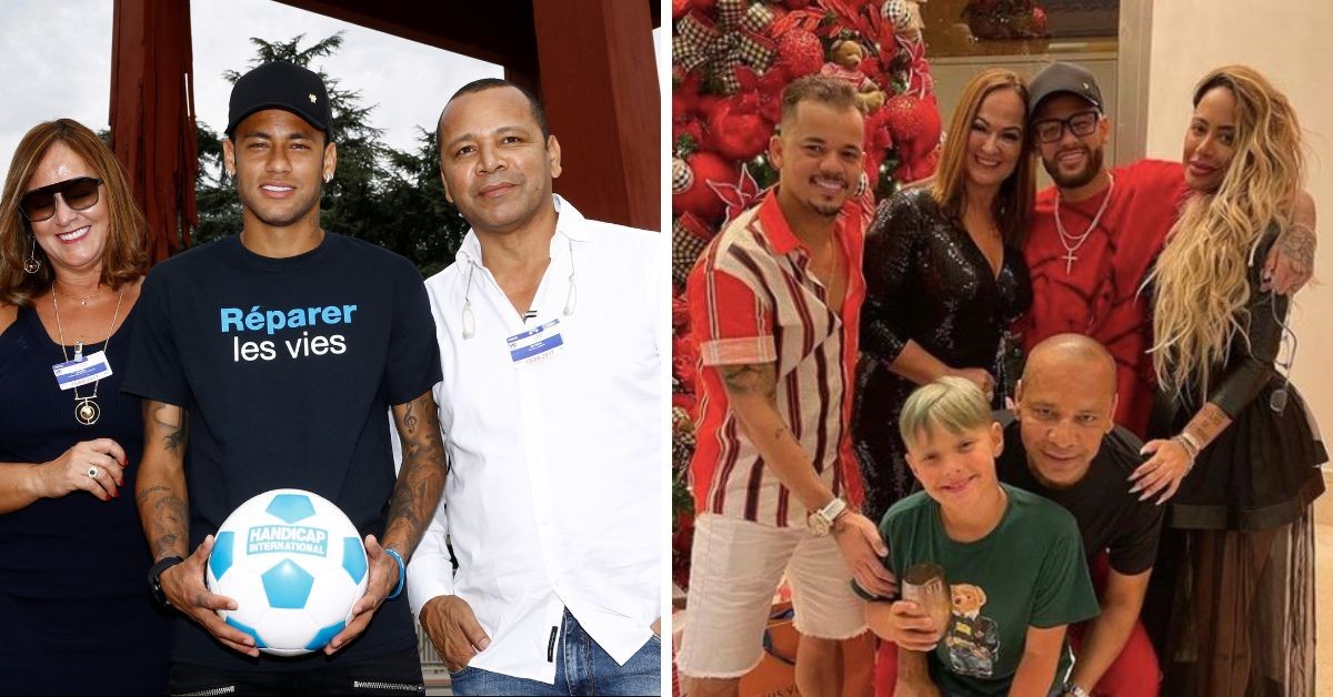 Neymar with his parents and family