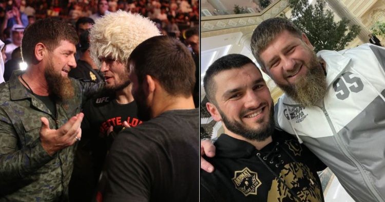 Khabib Nurmagomedov and Artur Beterbiev with Ramzan Kadyrov