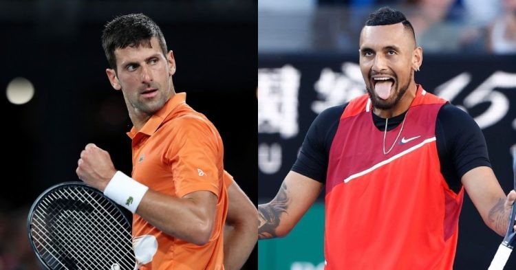 Novak Djokovic and Nick Kyrgios (Credit: Reddit)
