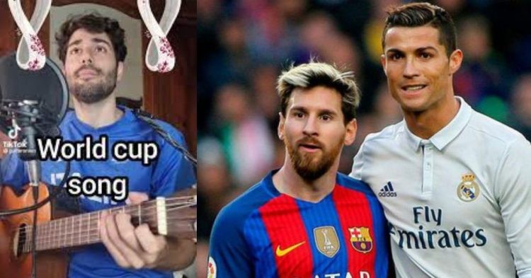 Viral TikTok user Guitaronion (left) Lionel Messi and Cristiano Ronaldo (right)