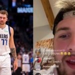 Luka Doncic on the court and during a live stream