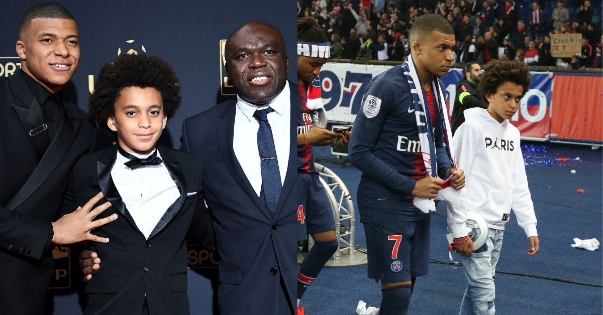 Ethan Mbappe with his father, Wilfried, and his brother, Kylian Mbappe