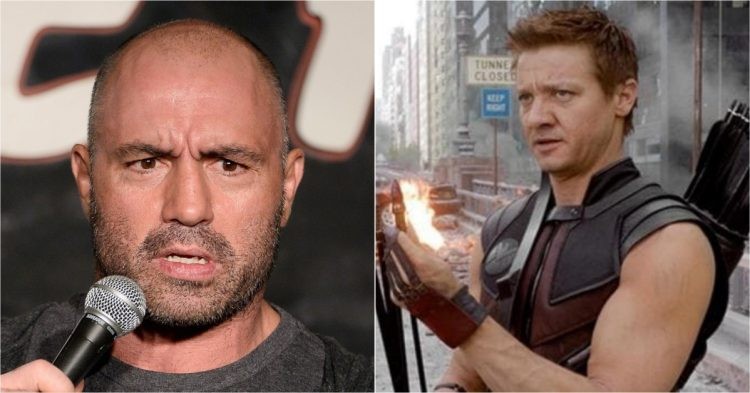 Joe Rogan (left) and Jeremy Renner as Hawkeye. (right)