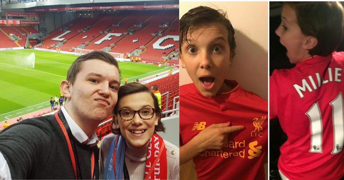 Millie Bobby Brown visited Anfield in 2017