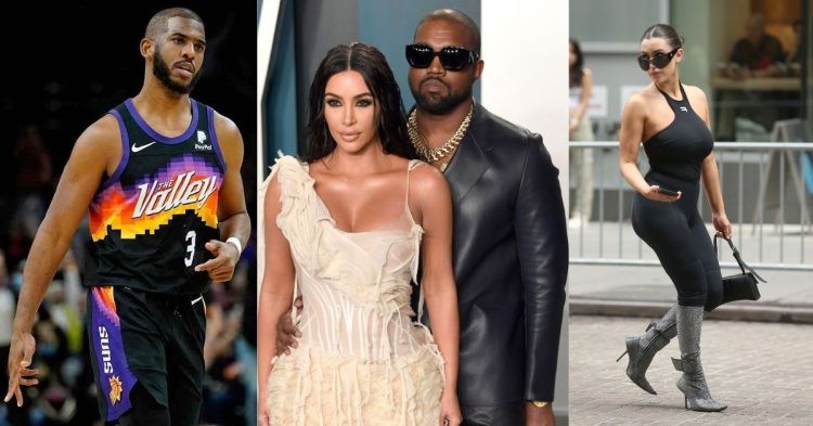 Kanye West, Kim Kardashian, Chris Paul, and Bianca Censori