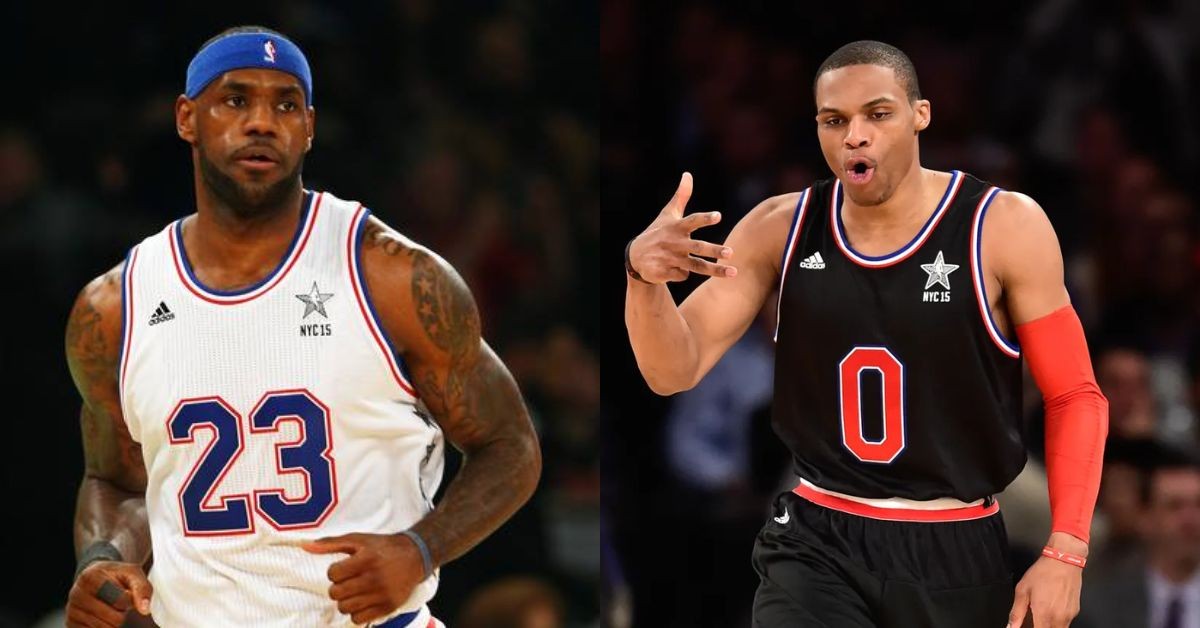 LeBron James and Russell Westbrook at the 2015 NBA All-Star game