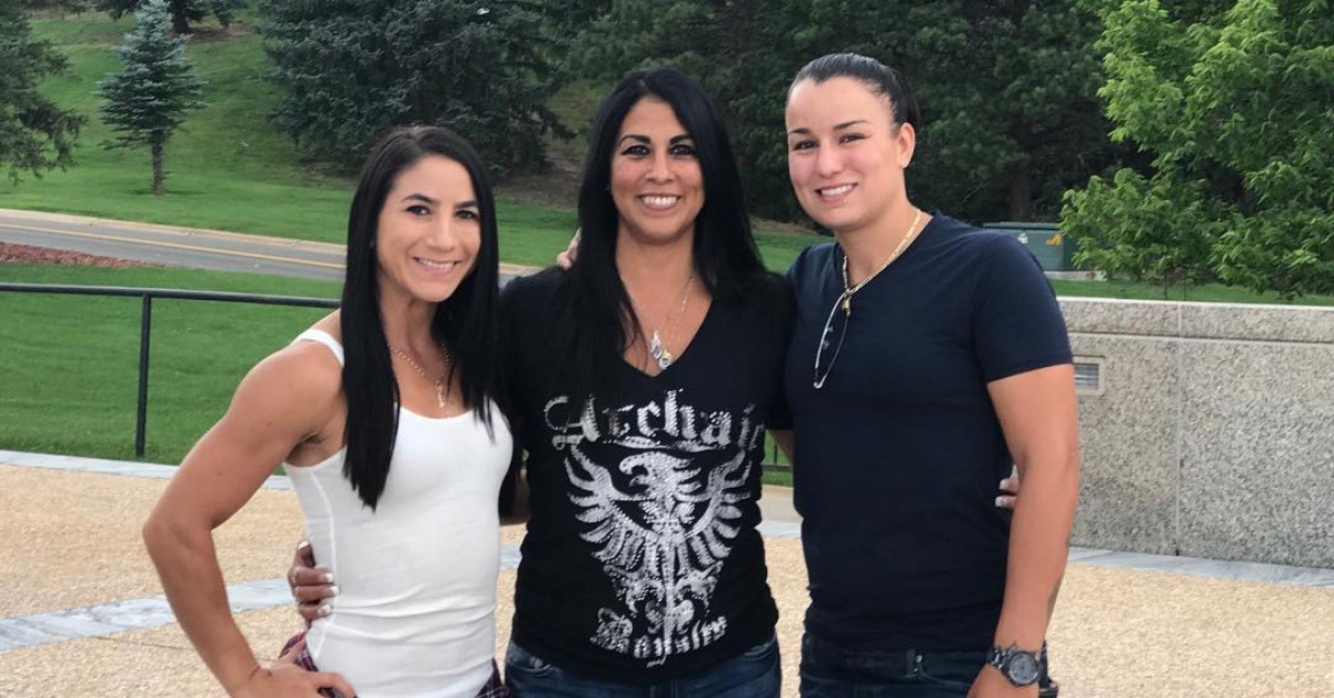 Raquel Pennington with her mother Rose Vasquez and wife Tecia Torres