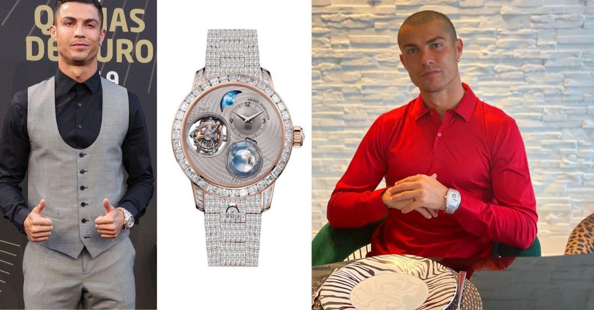 Cristiano Ronaldo wearing his Girrard Perregaux and Franck Muller Curvix watches