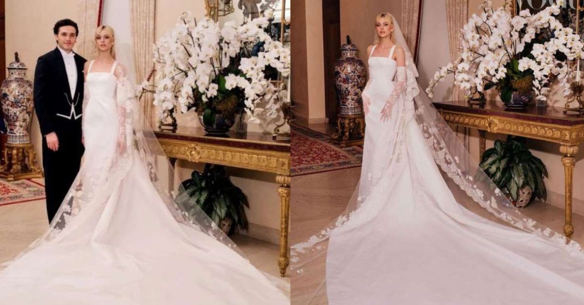 Nicola Peltz wedding dress designed by Valentino