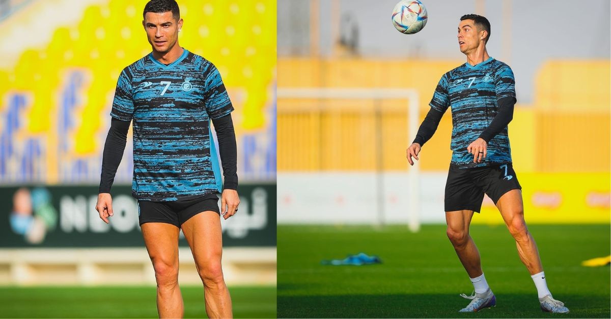 Cristiano Ronaldo training ahead of PSG match